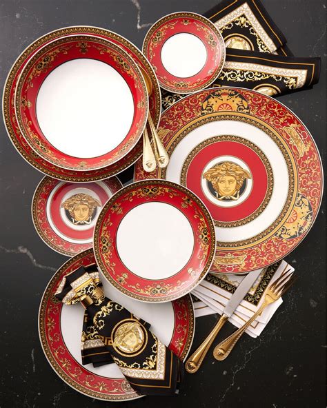 are versace plates bone china|Versace red plates.